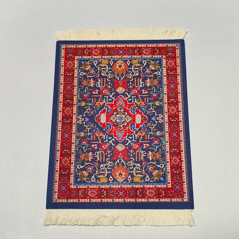 tapis souris motif fleurs persan classique caoutchouc antidérapant informatique bleu