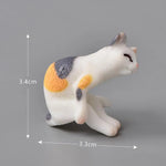 statuettes chats résine animaux compagnie réaliste détaillées blanc gris noir orange bleu yeux colorés