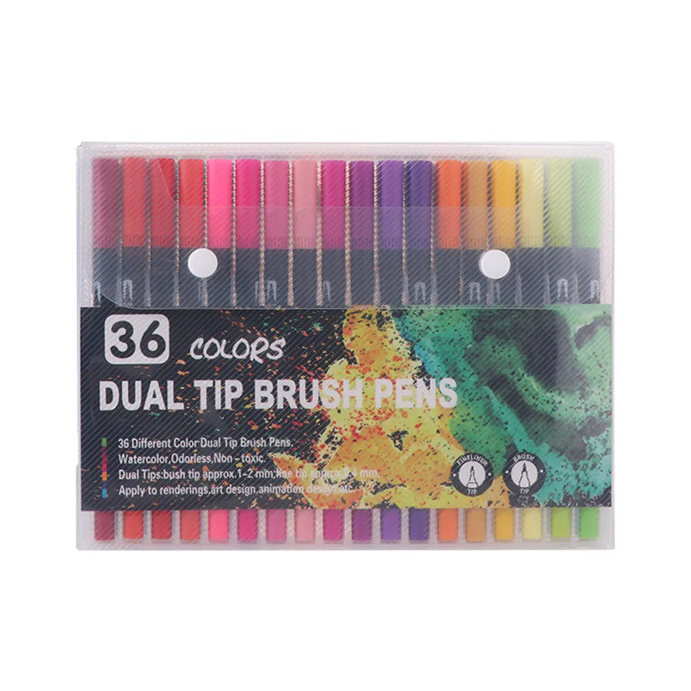 stylos bille pinceau pointe noir rose violet rouge moderne art dessin pratique set
