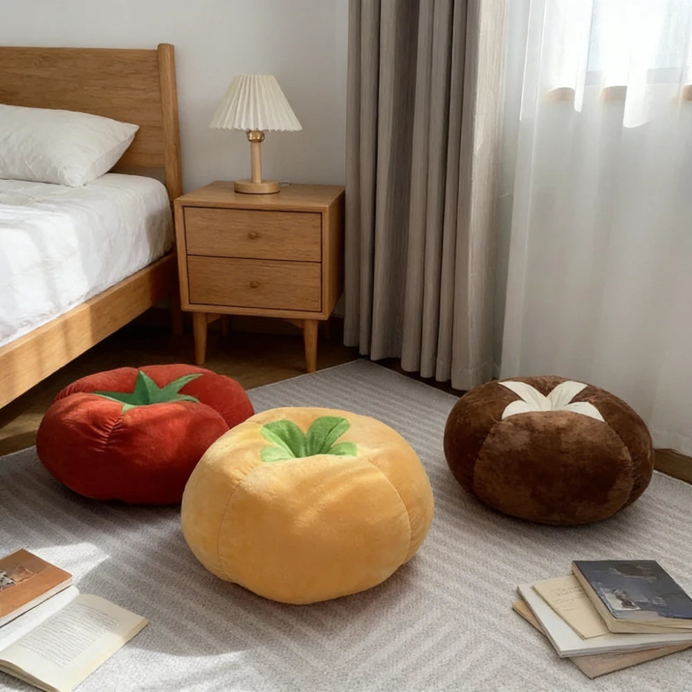 coussin mousse mémoire forme tomate citron moderne rouge jaune marronPATCH TRAVAIL lavable siège chambre
