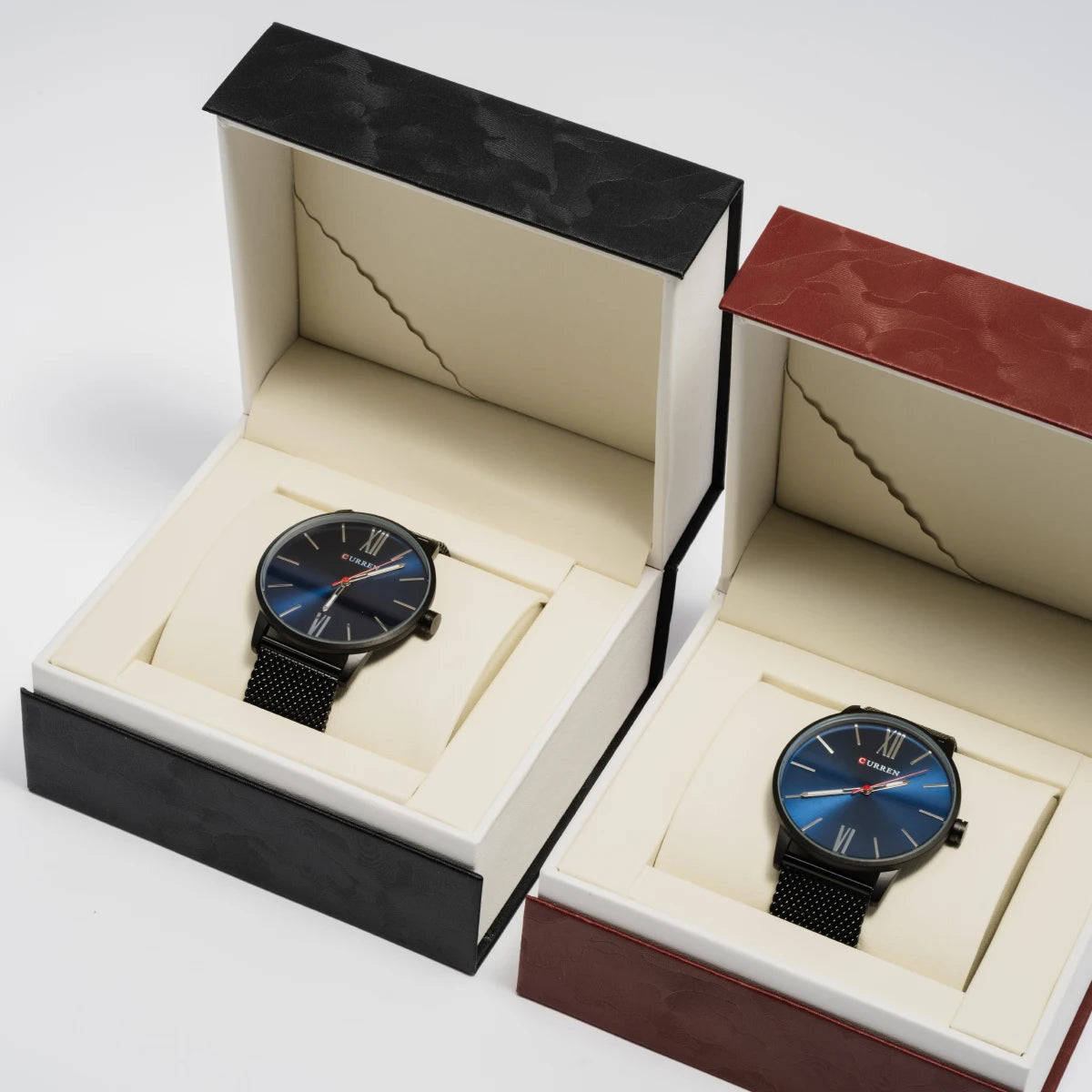 présentoir montres cuir or acier inoxydable élégant moderne boîte rangement voyage