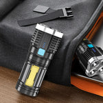 torche poche rechargeable led 1000 lumens moderne noire ventilation modes aventure camping