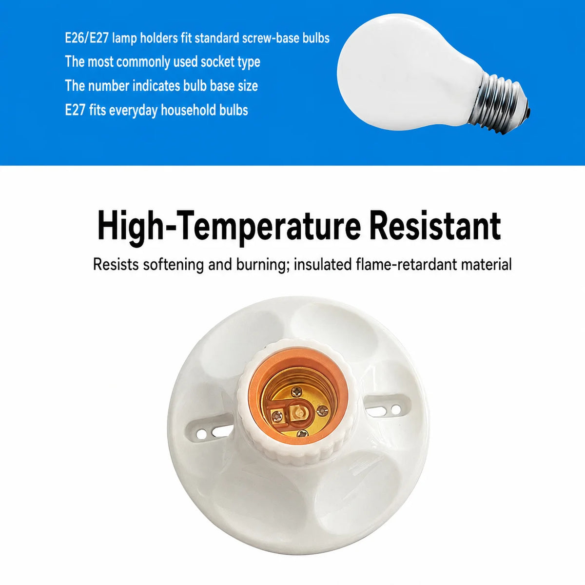 support ampoule blanc moderne fixations bases lampe e27 led rond lisse opaques