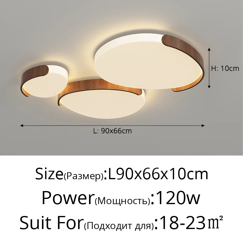 lampe moderne blanc bois naturel rond sans ombre semi encastré led dimmable