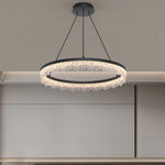 suspension lumineuse moderne transparentes noir circulaire chambre restaurant