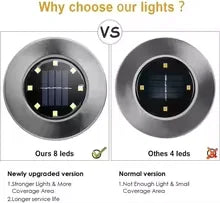 lampe solaire argentée moderne led extérieure jardin acier inoxydable commutateur