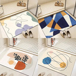 tapis abstrait moderne minimaliste polypropylène antidérapant beige bleu orange vert noir
