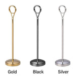 porte cartes support métal or noir argent moderne minimaliste anneau circulaire transparent table forêt