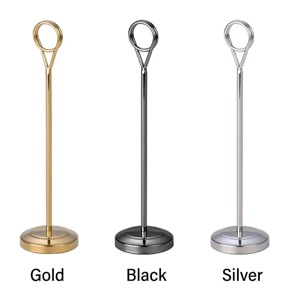 porte cartes support métal or noir argent moderne minimaliste anneau circulaire transparent table forêt