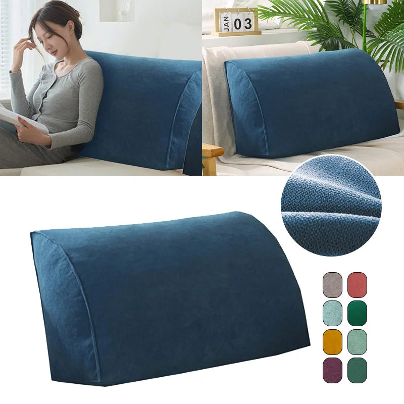 taies d'oreiller triangle solides velours doux moderne bleu marine rose gris vert beige fixés