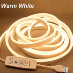 ruban led néon flexible 5v usb blanc blanc chaud lisse moderne minimaliste ajustable intensité