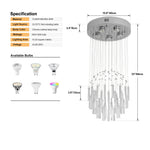 lustre suspendu moderne cristal argenté gouttes transparentes intérieur luxe