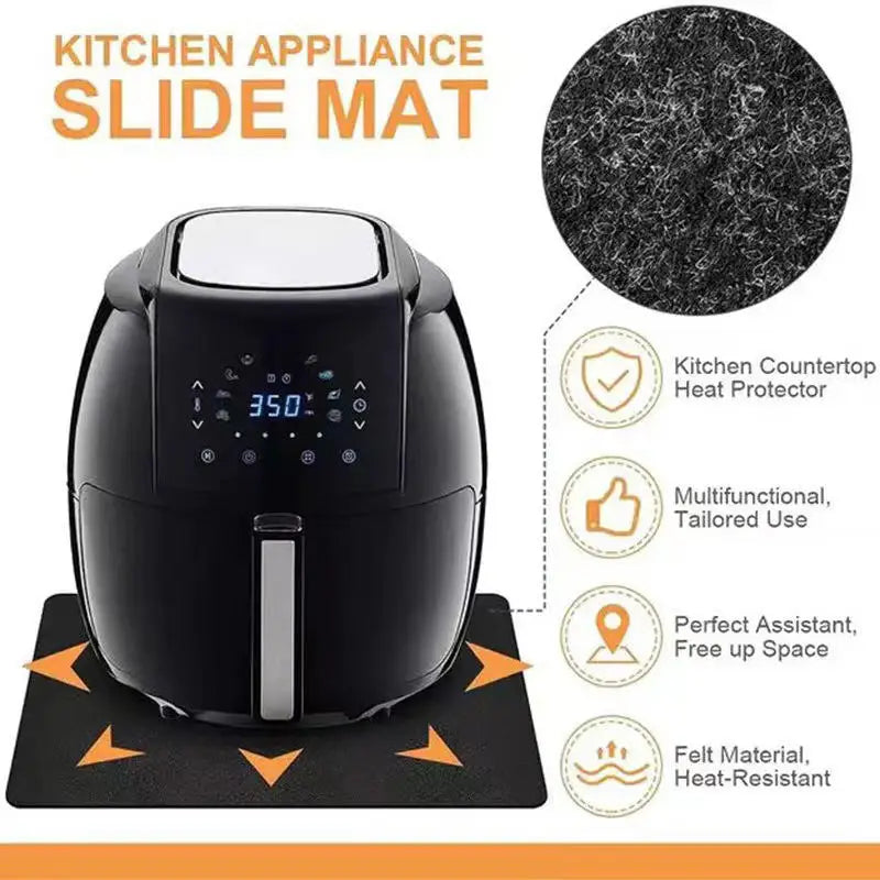 tapis protection cuisine noir feutre antislip résistance chaleur moderne 44x30cm multifonction easy move