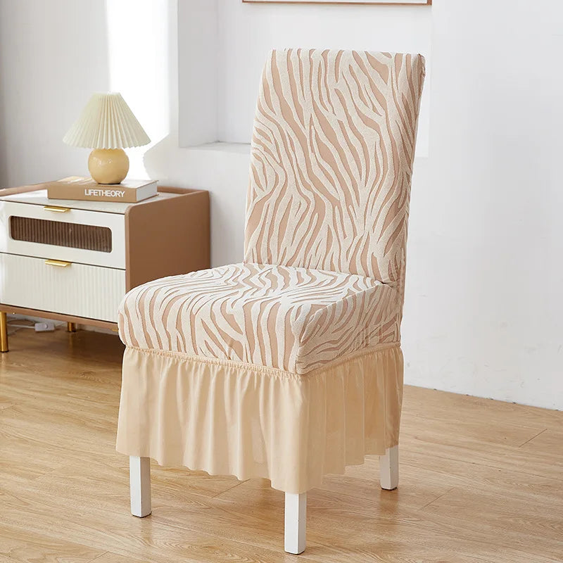 housse chaise moderne imprimé feuilles élastique décoration salon salle manger maison