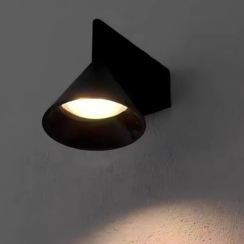 applique murale moderne aluminium argent noir conique lisse éclairage quotidien 3000K LED fixée mur