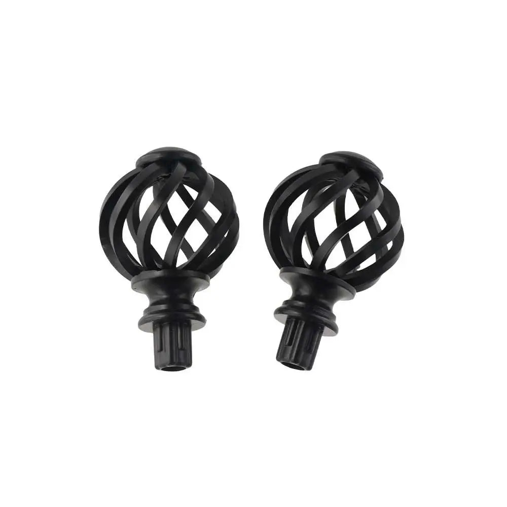 embouts tringle rideau décoratifs spirales sphères tressées noir modernes