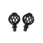 embouts tringle rideau décoratifs spirales sphères tressées noir modernes