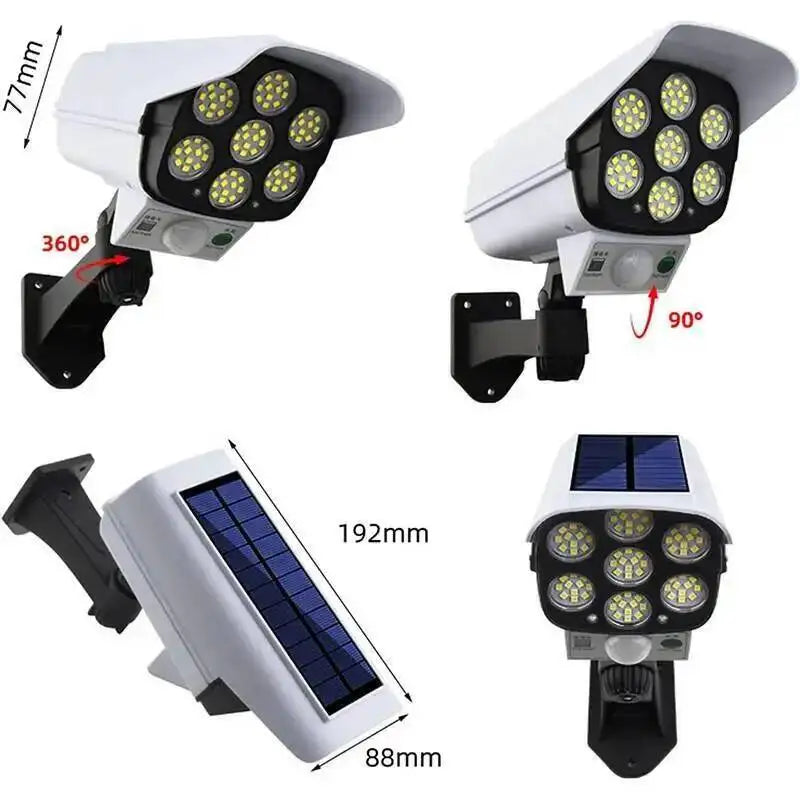 lampe solaire extérieure blanc moderne détecteur mouvement panneau solaire murale led 77 rondes