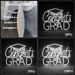 néon lumineux Congrats Grad moderne blanc inscription diplôme accessoire décoration USB powered
