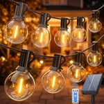 guirlande lumineuse solaire blanc chaud boules transparentes vintage clips autoinstallation led étanches ip65