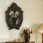 Cadre mural noir roses squelette gothique classique décoration murale fixations incluses