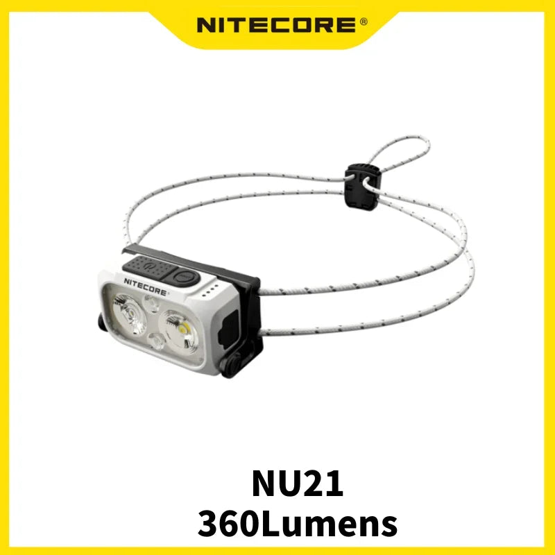 lampe frontale led rechargeable blanc noir cordon ajustable mode outdoor camping trail running