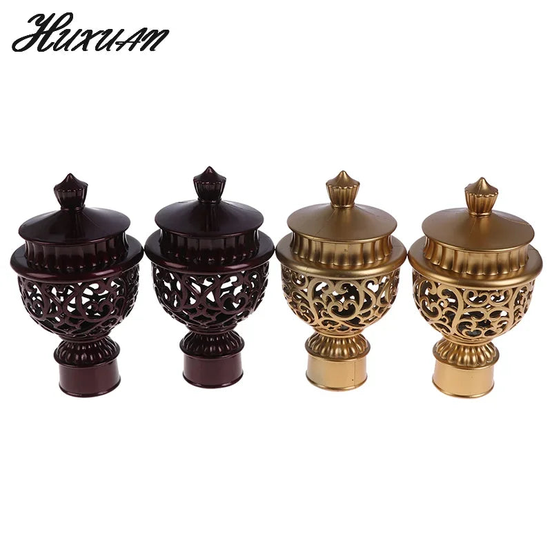 pommes rideau noires ornées motifs floraux élégantes rideau tige 28mm diamètre