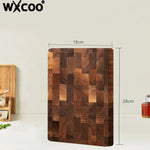 planche découper bois marron carreaux moderne double face légumes viandes kitchen chopping board
