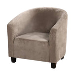 Housse fauteuil velours gris foncé étirable moderne élastiques canapé intérieur extérieur