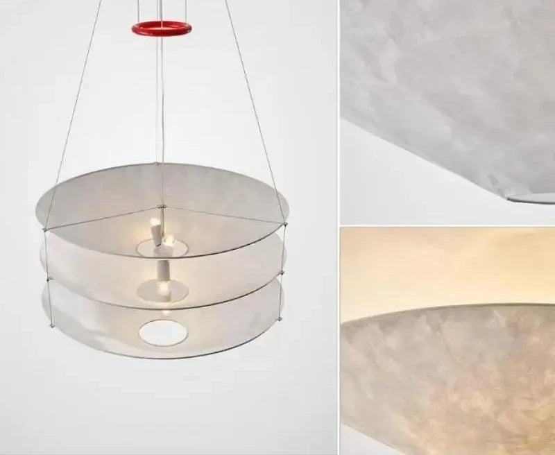 suspension lumineuse moderne blanc texture ondulée salle restaurant chambre principal hall led papier