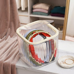 boîtes rangement transparentes modernes clips élastiques pinceaux maquillage filles minimaliste