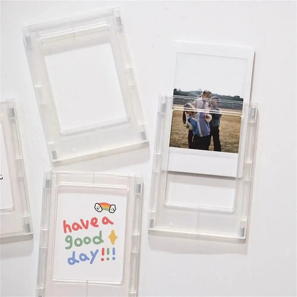 cadre photo transparent minimaux modernes clips métalliques photos polaroid diverse couleurs