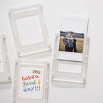 cadre photo transparent minimaux modernes clips métalliques photos polaroid diverse couleurs