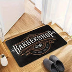 tapis sol antidérapant vintage motif barbier bienvenue noir rouge bleu salon bain extérieur 50x80cm