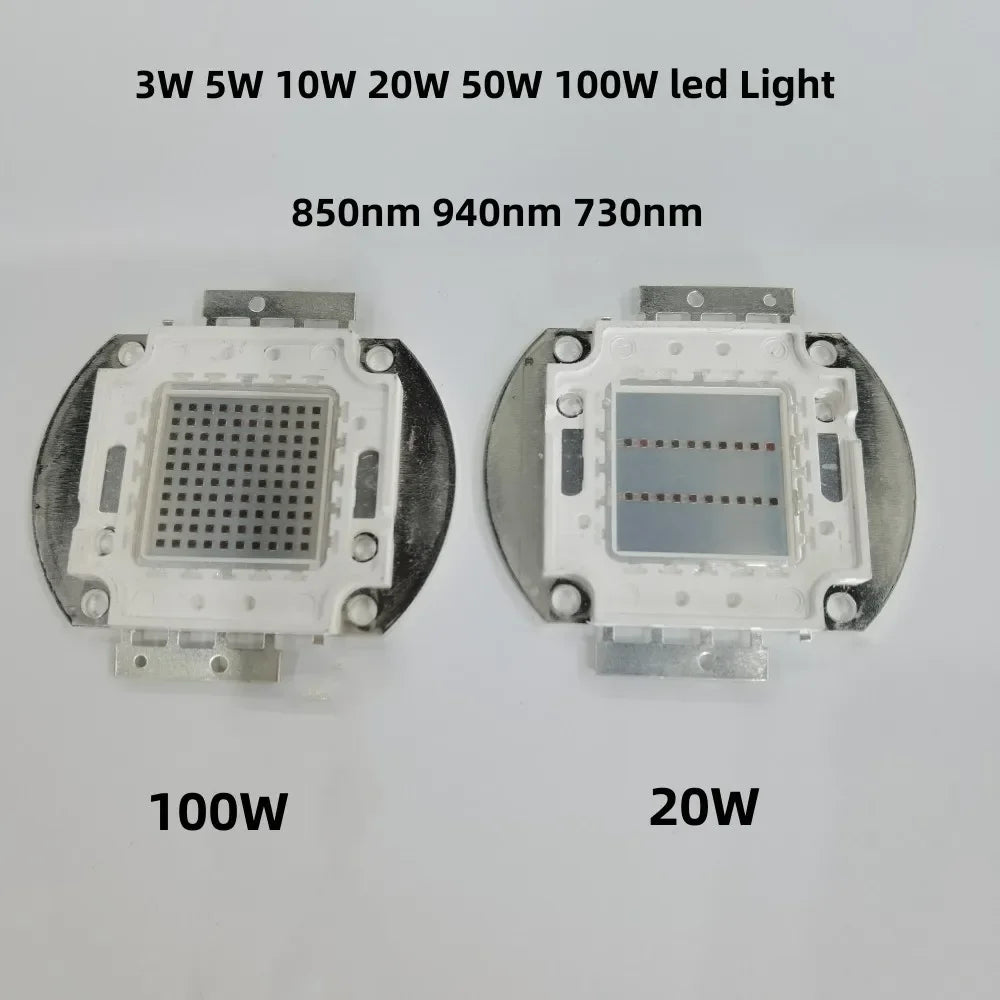 puce led infrarouge haute puissance vision nocturne 850nm 940nm 730nm caméra surveillance