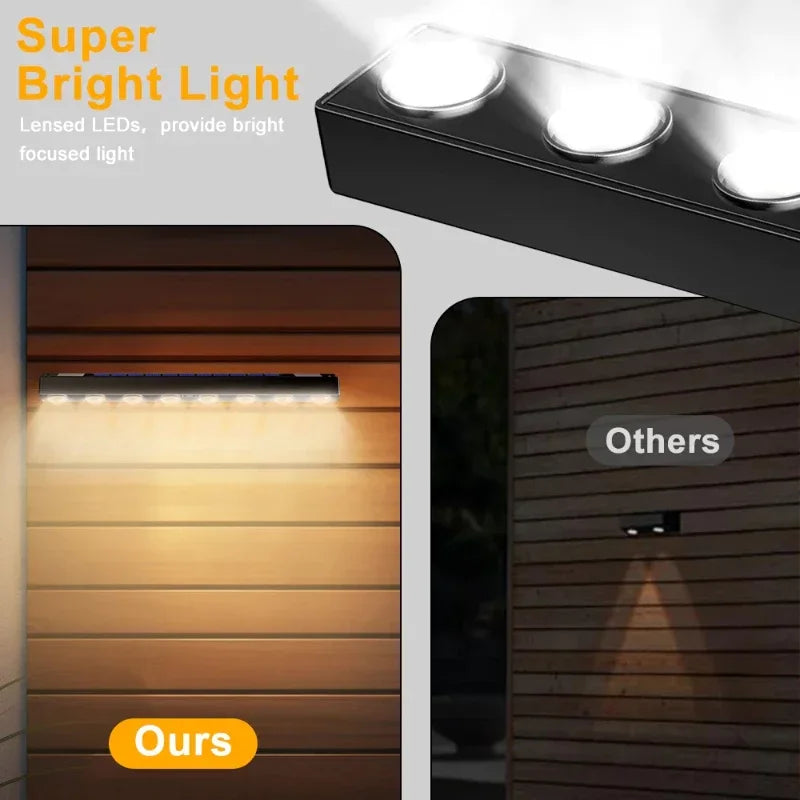 lampes solaires led extérieures modernes noires bleues panneaux solaires adhésives autonomes jardin patio