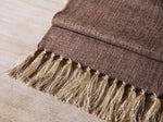 chinois table chemin marron lin texture classique tassel doré