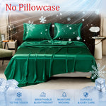 drap lit ajusté soie glacée uni satiné chambre moderne confortable frais