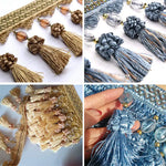 pompons décoratifs bleu gris beige rose marron vert texturé brillant élégants partie bricolage