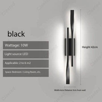 lampe murale or noir contemporaine fixée mur éclairage quotidien chambre salon entree