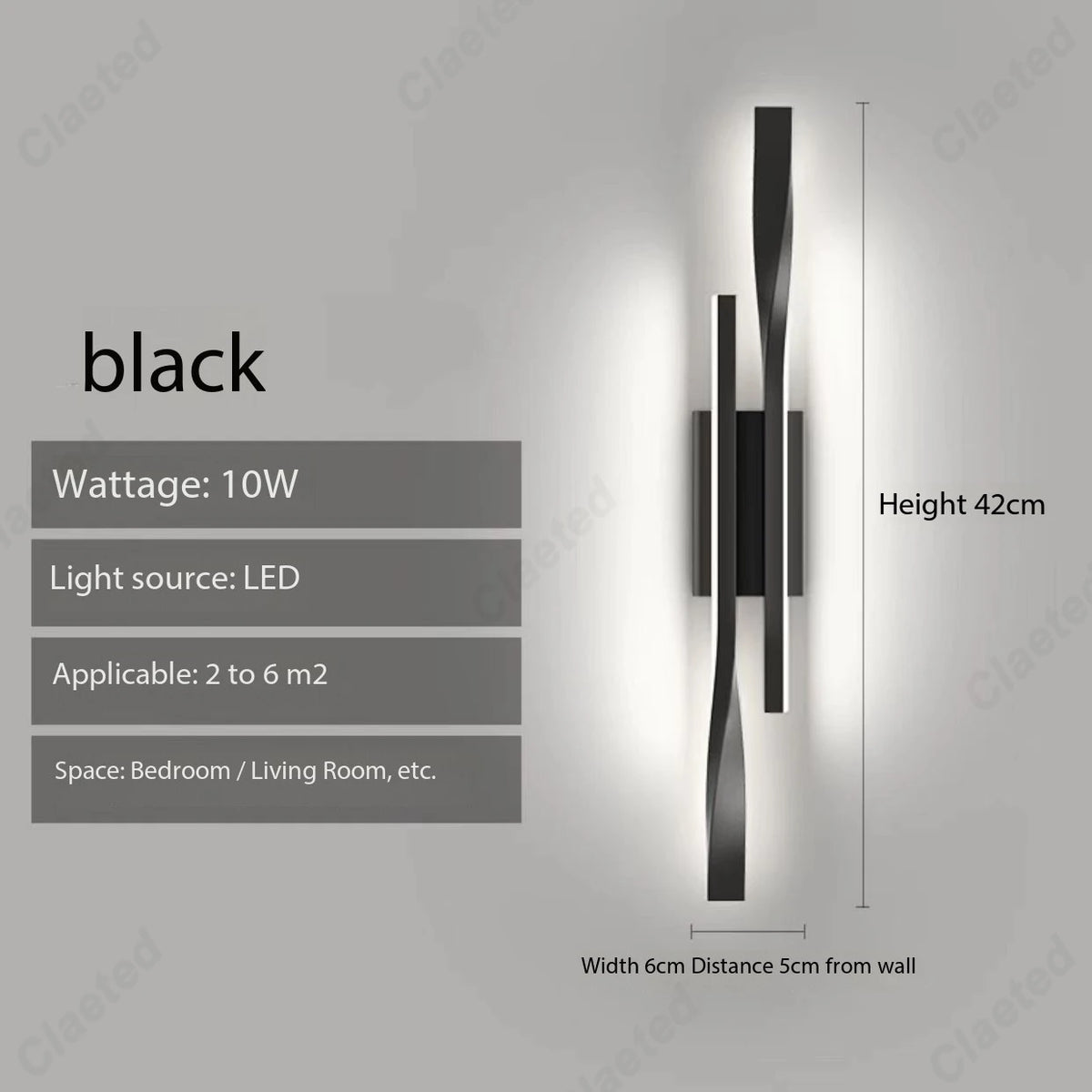 lampe murale or noir contemporaine fixée mur éclairage quotidien chambre salon entree