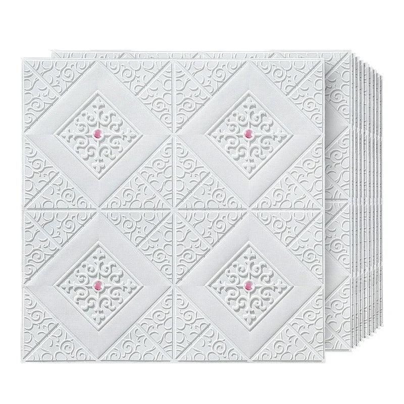 panneaux décoratifs muraux motif géométrique diamants floraux adhésifs modernes blancs rouges verts bleus