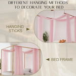 rideau lit transparent moderne rose clair adultes queen king size plié machine lavableextérieur chambre