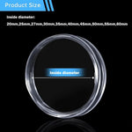 boîtes rangement pièces transparentes rondes modernes 20mm 25mm 27mm 30mm 35mm 40mm 45mm 50mm