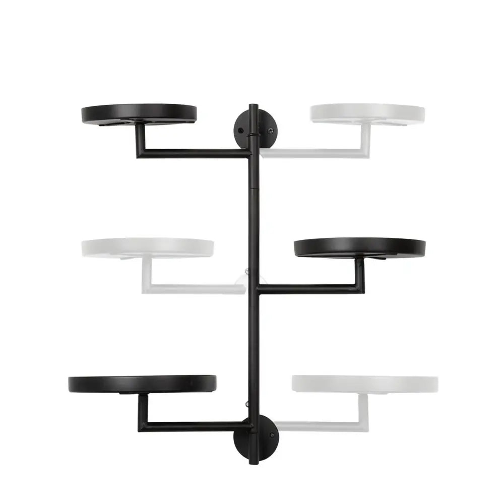 étagère murale moderne noire plateaux métal fixations inclusesintérieur balcon jardin