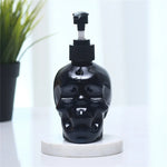 distributeur savon liquide crâne noir transparent blanc moderne rechargeable pompe halloweenDecoration