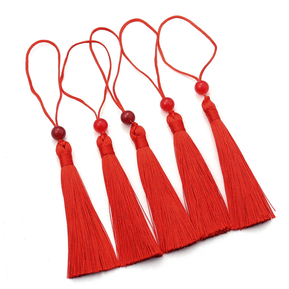 pompons multicolores texturés franges 12cm 5cm longueur traditionnels décoratifs 10pcs