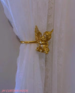 boucle rideau or ange sculpté classique moderne fixe tringle inclusion opacité chambre salon decoration