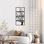 décoration murale moderne tableau noir silhouette arbre branches feuilles opaque salon chambre