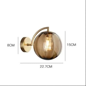 lampe murale moderne or métallique verre transparent strié cuisine chambre coucher salle manger